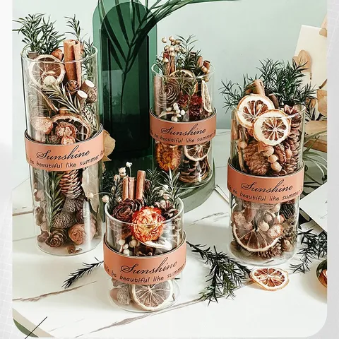 Zimt Getrocknete Blume Reed Diffusor Set Glasflasche Ätherisches Öl Heimduft Aromatherapie Ornament Geschenk