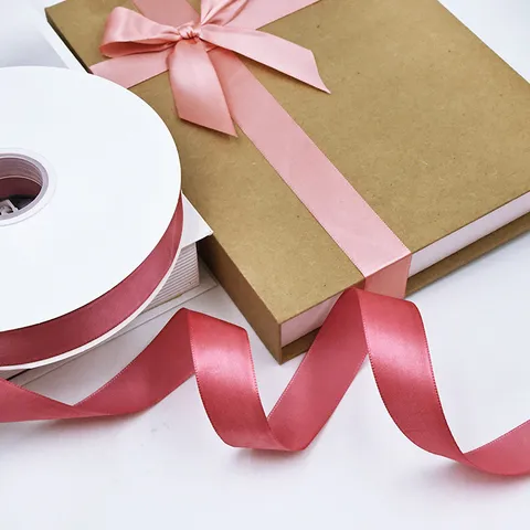 Cinta de Poliéster de Color Sólido Cinta de Tela Rosa Para Envoltorio de Regalo Ramo de Flores Decoración de Pastel