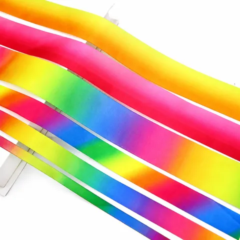Rollo de Cinta de Poliéster con Degradado de Arco Iris Colorido para Manualidades Envoltura de Regalos