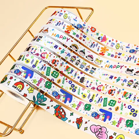 Festa dei Bambini Nastro in Tessuto Stampato Cartoon DIY Confezione Regalo Nastro Decorativo