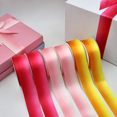 Gradient Rainbow Ribbon Polyester Colorful Webbing DIY Handmade Material Ribbon Flower Gift Packaging Ribbon