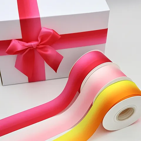 Gradient Rainbow Ribbon Polyester Colorful Webbing DIY Handmade Material Ribbon Flower Gift Packaging Ribbon