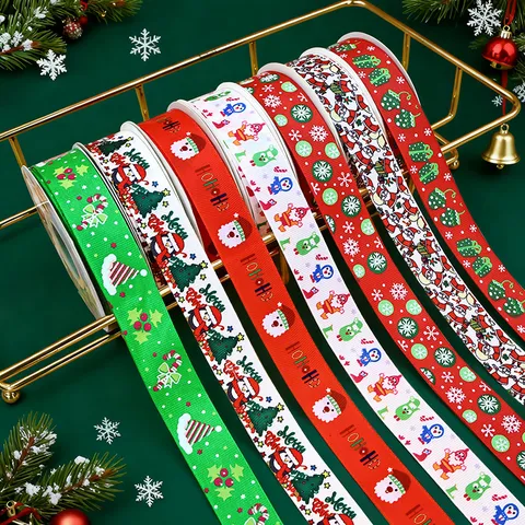 Cinta de Navidad Transferencia Térmica Dibujos Animados Embalaje de Regalo Cinta Para Árbol de Navidad Fiesta Artesanía