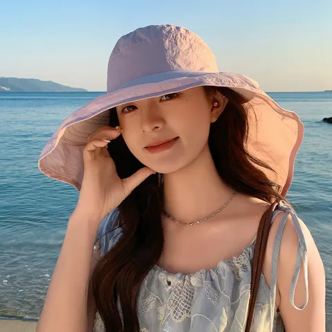 Damen Sonnenhut Ohne Oberseite Sommer Breite Krempe Strand Visor Einfarbig Einfach Verstellbar Fischerhut