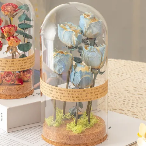 Geconserveerde Bloem Glazen Koepel Eeuwige Roos Gedroogde Bloem Nachtlampje Cadeau Voor Verjaardag Moederdag Huisdecoratie