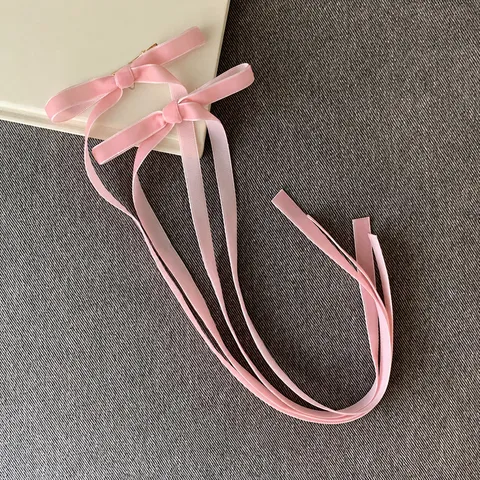 Minimal Velvet Bow Hair Clip Elegant Long Streamer Duckbill Clip Sweet Hair Accessories For Women