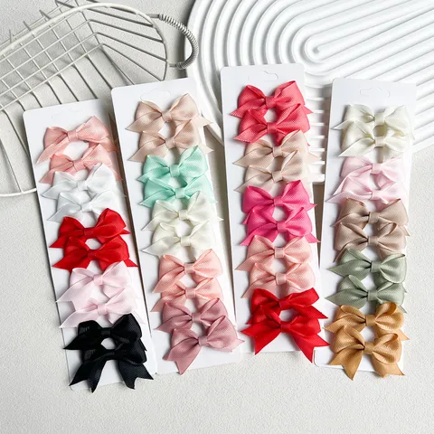 Grosgrain Ribbon Swallowtail Bow Hair Clips Set Candy Color Hairpin Cute Hair Accessories For Kids Girls Daily Wear