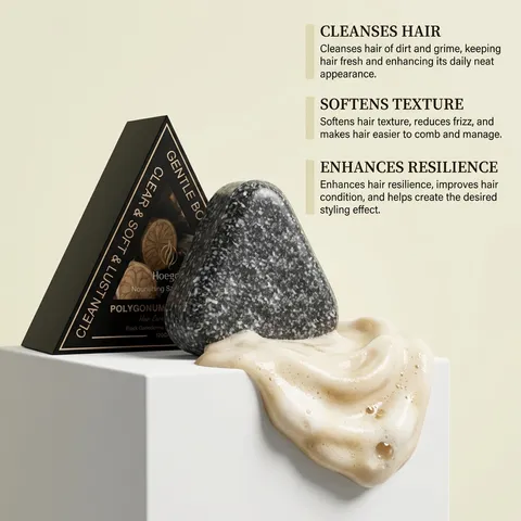 Savon de Shampooing Triangle Polygonum Multiflorum Naturel Extrait de Plante Contrôle du Sébum Barre de Nettoyage Hydratante pour Cheveux