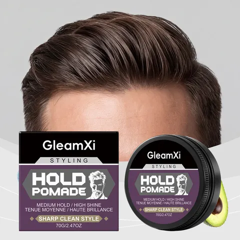Men's Hair Styling Wax Pomade Strong Hold And High Shine Natural Hair Grooming Styling Clay For Daily Care