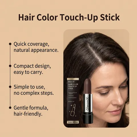 Temporärer Haarfarben Retuschestift Dunkelbraun Ansatzkosmetik Haarfärbestift Tragbar Schnelle Grauhaarabdeckung