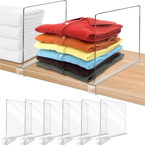 Transparent Acrylic Closet Shelf Divider Wardrobe Partition Board Clear Storage Separator For Clothes Handbags