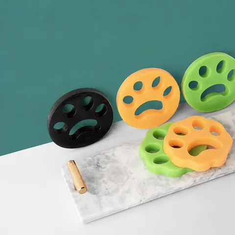 Reusable Silicone Pet Hair Remover Laundry Lint Roller Cute Paw Shape Sticky Hair Cleaner For Clothes Home Cleaning Tool