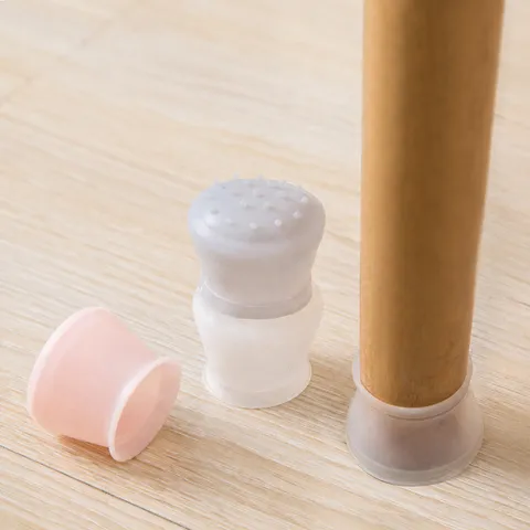 Silicone Chair Leg Covers Furniture Protectors Anti Slip Mute Floor Protection Table Foot Pads Round Square Furniture Caps