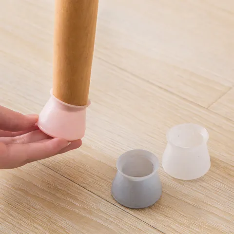 Silicone Chair Leg Covers Floor Protectors Anti Slip Furniture Leg Caps For Dining Chair Stool Silent Wear Resistant