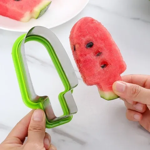 Creative Stainless Steel Watermelon Slicer Cutter Popsicle Shape Fruit Mold Kitchen Gadget Watermelon Ball Scooper Tool