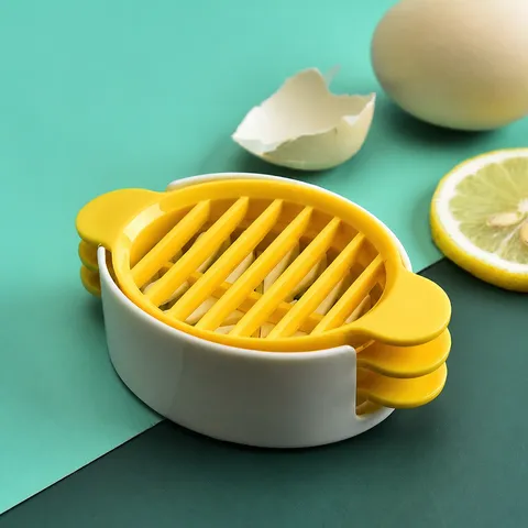 Multifunctional Egg Slicer Plastic 3-in-1 Egg Cutter with Slicing Dicing Wires Kitchen Gadget Tool for Boiled Eggs
