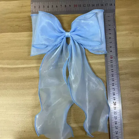 Large Organza Bow Hair Clip Fairy Style Shimmer Ribbon Hair Accessories For Women Girls Daily Styling Hair Decor