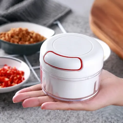 Manual Garlic Press Mini Chopper Food Processor Stainless Steel Blades Portable Garlic Mincer Kitchen Gadget Tool