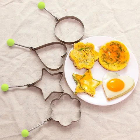 Stainless Steel Fried Egg Molds Creative Heart Star Flower Shaped Egg Ring Pancake Maker Kitchen Cooking Gadgets