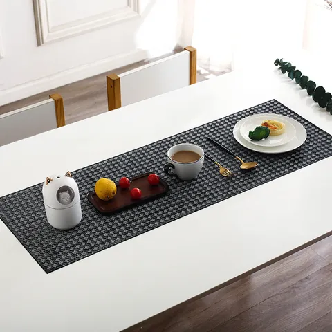 Nordic Hollow PVC Table Runner Waterproof Non-Slip Heat Insulation Long Table Mat For Dining Room Kitchen Home Decor
