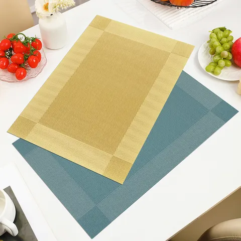 PVC Woven Placemat Heat Resistant Waterproof Table Mat Modern Minimalist Dining Table Placemat Kitchen Accessories