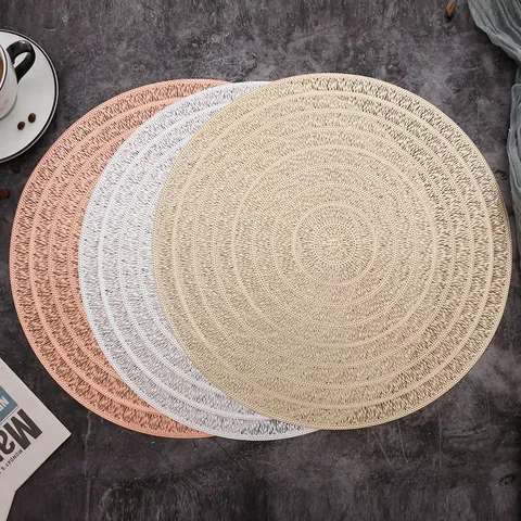 Modern Minimalistisch PVC Durchbrochen Wärmeisolierungsmatte Einfarbig Runder Tisch Platzdeckchen Untersetzer Küche Esszimmer Zubehör