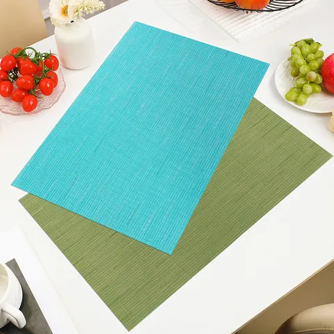 PVC Placemat Heat Resistant Waterproof Oil Proof Woven Table Mat For Dining Table Modern Minimalist Kitchen Decor