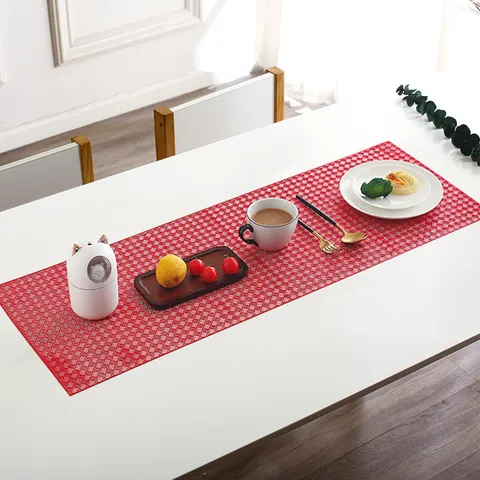 Nordic Hollow PVC Table Runner Waterproof Non-Slip Heat Insulation Long Table Mat For Dining Room Kitchen Home Decor