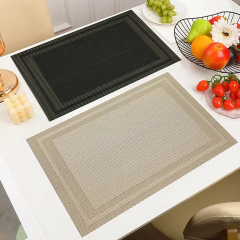 PVC Placemat Heat Resistant Waterproof Table Mat Modern Minimalist Western Food Mat Dining Table Decor
