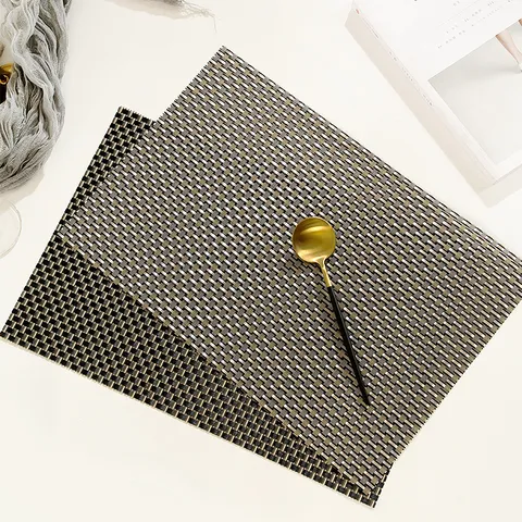 Modern Minimalist PVC Placemat Waterproof Heat Resistant Oil Proof Woven Table Mat For Kitchen Dining Room