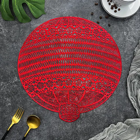 Nordic Style Hollow PVC Placemat Heat Resistant Waterproof Oil Proof Table Mat For Home Kitchen Table Decoration