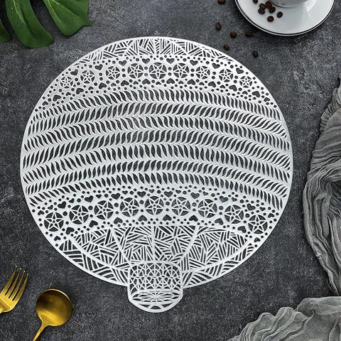 Nordic Style Hollow PVC Placemat Heat Resistant Waterproof Oil Proof Table Mat For Home Kitchen Table Decoration