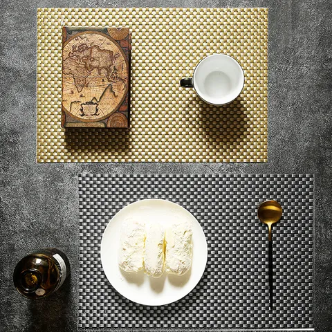 Modern Minimalist PVC Placemat Waterproof Heat Resistant Oil Proof Woven Table Mat For Kitchen Dining Room