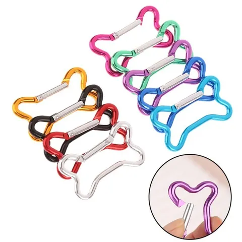 Moschettone in Lega di Alluminio a Forma di Osso Portachiavi Colorato Clip Campeggio all'Aperto Anello Chiavi Gancio a Molla Leggero