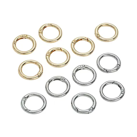 Anneau à Ressort en Alliage de Zinc Boucle Ronde Anneau Ouvert Mousqueton à Ressort Pour sacs Porte-clés Accessoires de Quincaillerie DIY