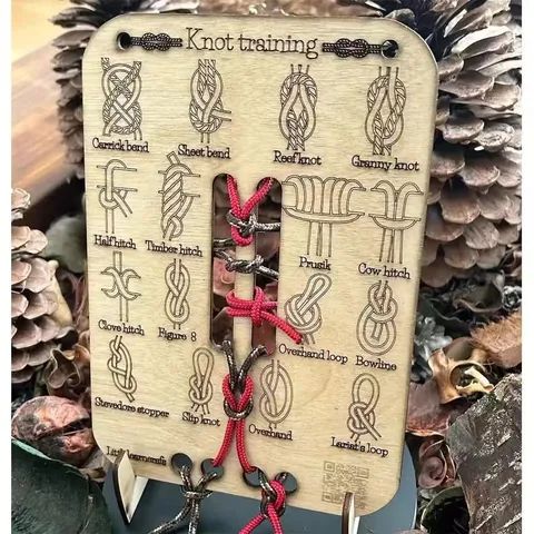 Outdoor Überleben Camping Knoten Praxis Werkzeug Holz Knoten Knüpfen Lernen Trainingsbrett mit Fallschirmseilen