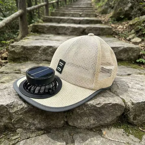 Unisex Outdoor Sun Protection Baseball Cap Summer Breathable Mesh Hat With Solar Powered Fan For Hiking Sports