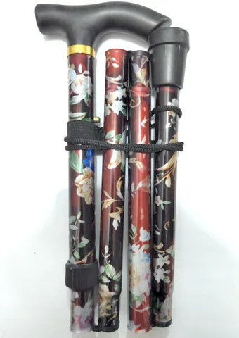 Outdoor Folding Trekking Pole Lightweight Aluminum Alloy Hiking Stick Anti Slip Telescopic Walking Cane For Elderly Hiking