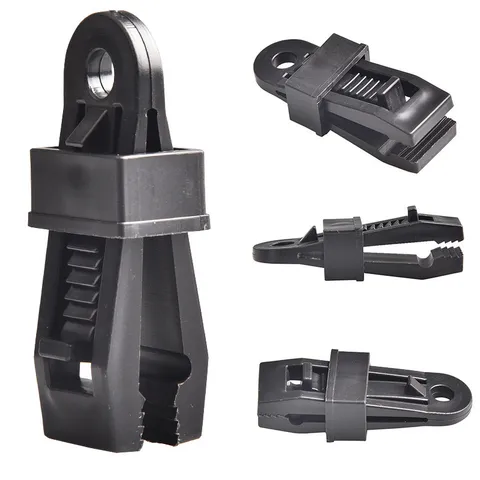 Plastic Tent Clips Awning Clamp Windproof Rope Fixed Clips Sunshade Canopy Tarp Rainproof Clamp Camping Outdoor Accessories