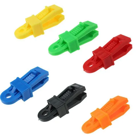 Plastic Tent Clips Awning Clamp Windproof Rope Fixed Clips Sunshade Canopy Tarp Rainproof Clamp Camping Outdoor Accessories