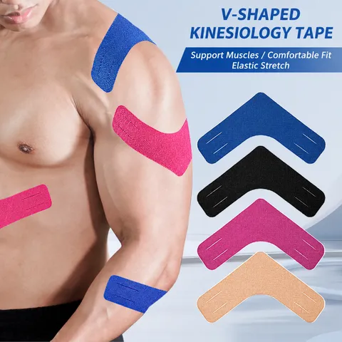 V Shaped Kinesiology Tape Athletic Muscle Support Patella Knee Bandage Sports Recovery Cotton Elastic Fitness Tape