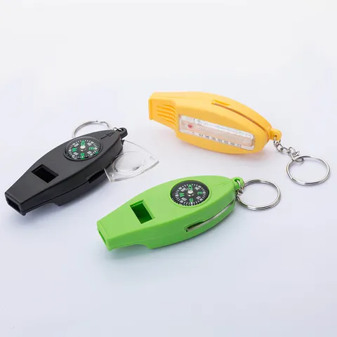 Sifflet de Survie Portable d'Extérieur Avec Boussole Thermomètre Loupe Outil Multifonction Randonnée Camping Équipement d'Urgence