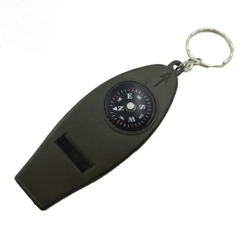 Outdoor Multifunctional Survival Whistle Portable Compass Thermometer Magnifying Glass Camping Emergency Tool