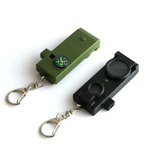 Sifflet de Survie Multifonctionnel Portable pour l'Extérieur Camping Randonnée Boussole d'Urgence Outil à LED