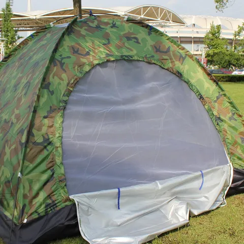 Camouflage Single Layer Camping Tent Outdoor Rainproof Sunshade Tent Field Camping Family Anti Mosquito Tent
