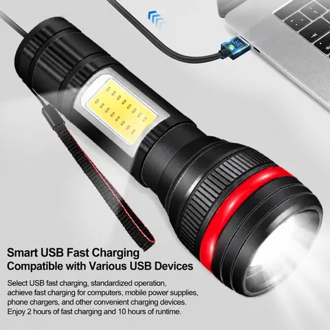Lampe de Poche LED Mini Portable Zoomable Forte Lumière Torche Camping en Plein Air Éclairage d'Urgence Avec Boîte Optionnelle