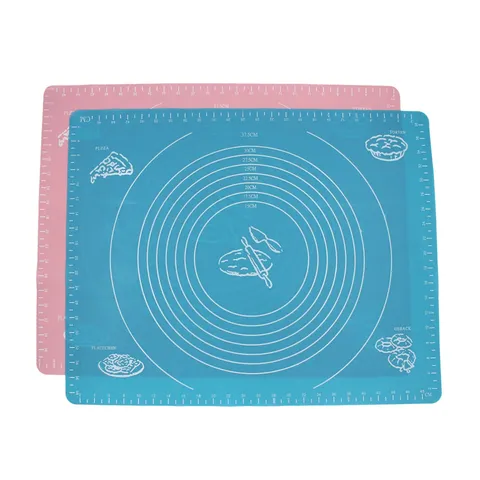 Tapete de Silicona para Hornear Grueso Resistente a Altas Temperaturas Con Escala Almohadilla Antiadherente para Amasar Herramienta de Cocina