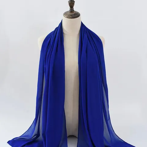 Vrouwen Lange Chiffon Sjaal Effen Kleur Lichte Ademende Sjaal Hijab Nek Wrap Mode Accessoires Voor Dagelijks Gebruik