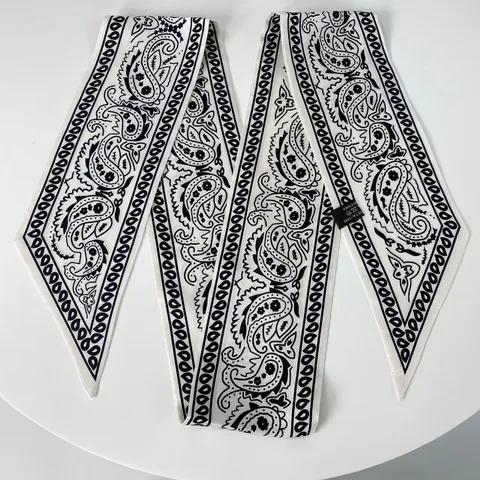 Modieus Satijn Sjaal Vrouwen Elegante Paisley Bedrukt Lange Lint Sjaal Voor Haar Handtas Nek Wikkel Chic Dagelijkse Accessoires
