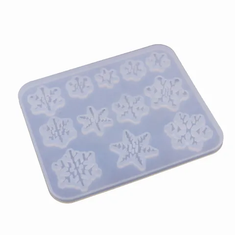 DIY Silicone Mold Square Snowflake Resin Epoxy Mold Pendant Hanging Craft Mold Jewelry Making Tool Casting Mold